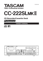 Tascam CC-222-SL-Mk2 - Owners Manual